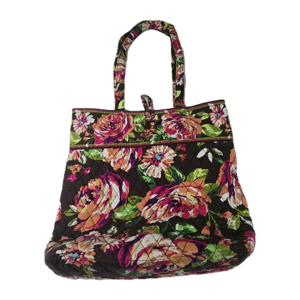 Vera Bradley "English Rose" Tote Purse  Womens Shoulder Bag Floral Spring  Beach
